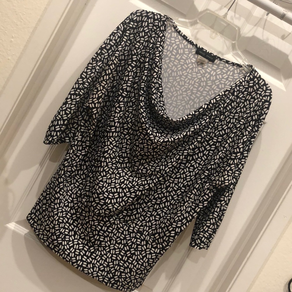 Mandy Evans Scooped Black/White Blouse